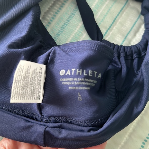 ATHLETA Halter Bikini Top Navy Large swim top - Picture 7 of 7